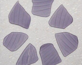 Purple Faux Sea Glass recycled glass (7 pieces)