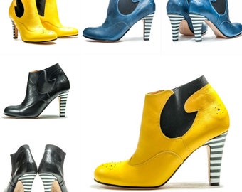 Handmade women's Chelsea ankle boots/ High heel booties/ Heels/ Designer shoes/ Women's shoes/ Unique shoes/Ankle boots/ FREE SHIPPING