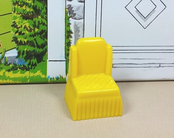MARX BEDROOM CHAIR, Hard Plastic, 1/2" Traditional Style, 1950's, Vintage Tin Dollhouse Furniture