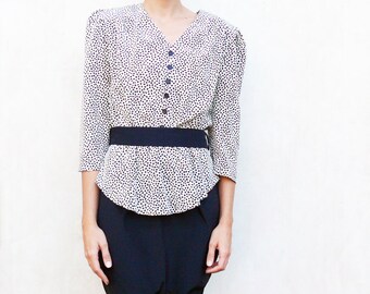 Raging 80's peplum dress, small - black hearts pattern . . . . . "Like" our fb page for 10% discount