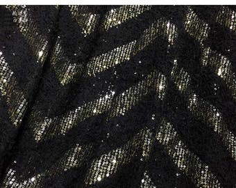 Stunning Black Sequined French Boucle.