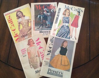 5 Vintage 1961 McCalls 60s Pattern Preview Fashion News Pattern Booklet Advertising Sewing Ephemera Fabric Store Insert
