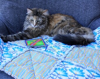 Blue and Gray Pet Bedding, Pet Bedding, Pet Supplies, Pet Couch Cover, Pet Furniture Cover, Pet Blanket, Pet Bed, Pet Supplies, Cat Blanket