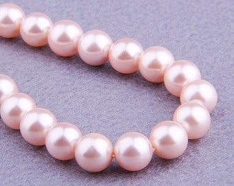 Pink Shell Beads , Natural Shell Beads , 6mm Shell Beads ,8mm Round Beads , 10mm Mother of Pearl Beads , Gemstone Beads 15.5 inch Strand