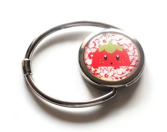 Foldable purse hook Strawberry