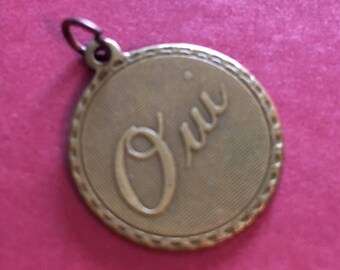 Vintage Charm French Word OUI