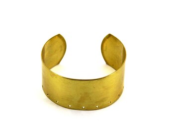 1 pcs 0.80x35x160 mm Raw Brass Cuff Bracelet, Stamping Blank, Raw Brass Bangle, 9 hole ( 20 Gauge )