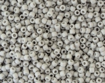 Seed Beads 11/0 Opaque Gray - Glass Beads for Jewelry Making - TOHO Seed Beads - 11/0 Round Beads - TOHO Beads - TOHO Glass Beads 11/0 10g