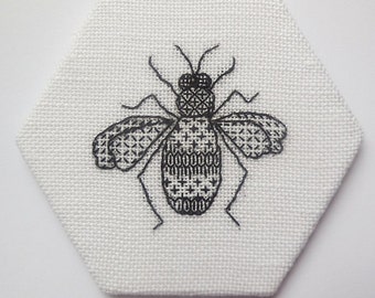 Bee blackwork embroidery kit