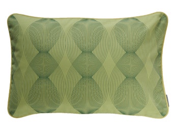 Pillow cover graphic lines, green/Graublau, 60 x 40 cm (without filling)