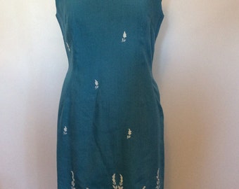 Vintage Turquoise dress - Med
