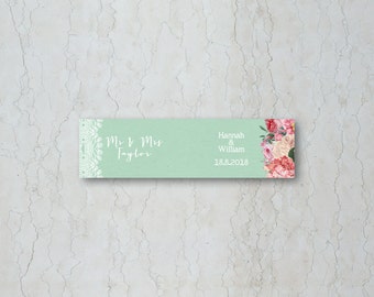 Floral Lace Wedding Straw/Cupcake Flag