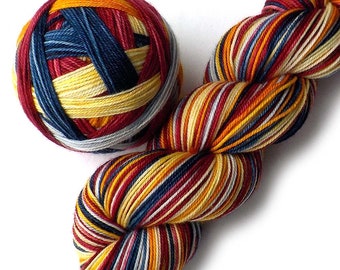 SALE Self Striping MCN Sock Yarn Handdyed Merino Cashmere Nylon Yarn - Playful