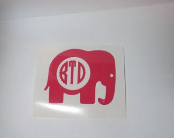 Elephant Monogram Car decal, elephant gift,momogram,personalized ,car decal, monogram decal, yeti, laptop