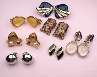 Vintage Jewelry Lot | Earring Lot | Clip On Earrings | Craft Supplies