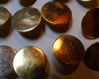 6 antique buttons metal very heavy buttons