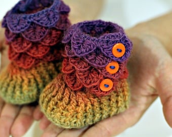 CROCHET PATTERN: Crocodile Stitch Booties (Baby Sizes) - Permission to Sell Finished Product