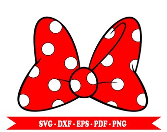 Polka dots Bow-pointer svg of Minnie Mouse SVG clip art in digital format svg, EPS, DXF, PNG, PDF. For cameo Silhouette, Cricut, embroidery, vinyl