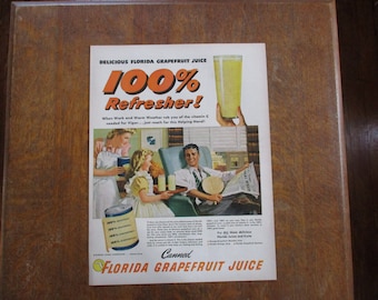 1946 Original Vintage Florida Grapefruit Juice ad