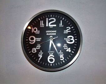 educational clock black 30 cm