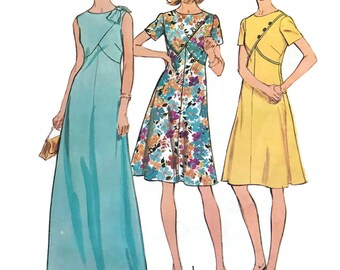 Vintage 70's Plus Size Simplicity Sewing Patterns Bust 43 Dress Look Slimmer Pattern 1970's Simplicity 3695 Factory Folds Uncut Pattern