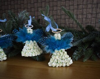 Handmade Christmas ornaments. Set of 3.