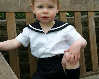 Sailor suit, boys baptism outfit, christening sailor suit, boys first birthday outfit, boys dress clothes, ring bearer outfit, christening