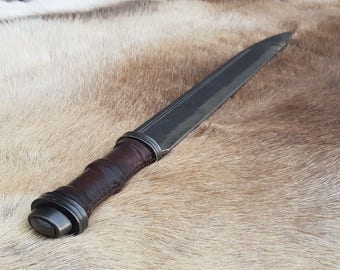 ERLING Scramasax Seax Knife Forged Viking Dark Age Medieval Replica Weapon Vendel Steel Hardened Wood Leather Reenactment Sword Beowulf