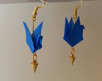 Navy Blue origami earrings