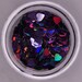 Purple Iridescent Hard Heart Glitters. 5 grams