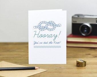 Hooray, you've tied the knot wedding card