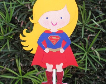 Super Girl Large Centerpiece or Cake Topper