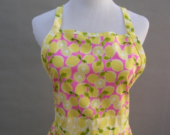 Ladies Apron in Lovely Lemon Fabric