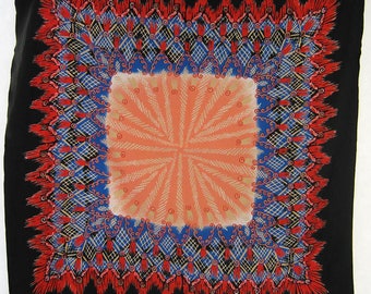 Original Vintage 1970s Zandra Rhodes Abstract Print Scarf