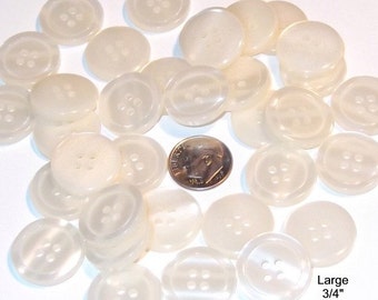 Pearlized Cream Sewing Buttons, Discount buttons, 4 hole buttons, Pearly buttons, Button lot, bulk buttons, sewing supplies, Cream buttons