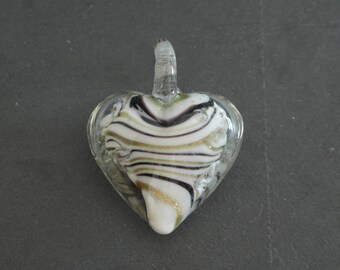 Murano Lampwork Glass heart pendant