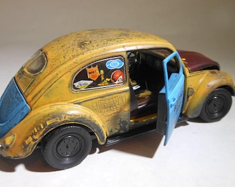 VW Bug,Volkswagon,Scale ModelCar,RatRod,Classicwrecks,Hooptie,RustedJunker,RustyCar
