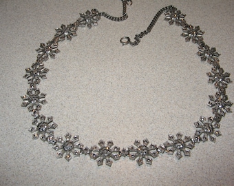 Sterling Silver Marcasite Necklace Vintage Costume Jewelry #5717 1 ounce