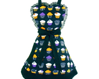 Gothic Cupcakes 2 Tier Apron