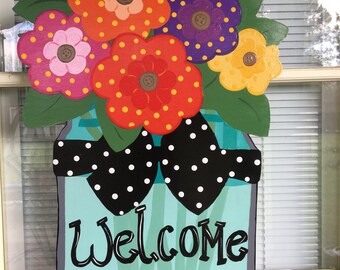 Front door decor, spring door hanger, summer door hanger, spring wreath, summer wreath
