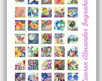 2012 1 inch Square Digital Collage Lauren Alexander Art PDF