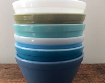 Vintage Pyrex 401 / Blue Delphite Bluebelle / Blue Primary / Turquoise / Verde / Blue Color Stripe / Town and Country / Sold Separately