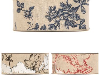 Cotton Ribbon Flowers 1 1/2" width 5 yds