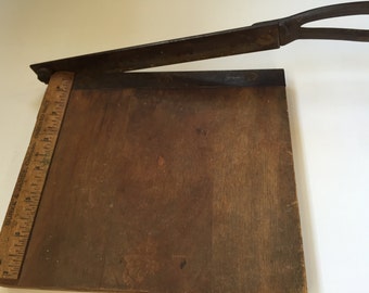 Vintage paper cutter, James Burke co, Chicago, 1950 6.5 x8 inches