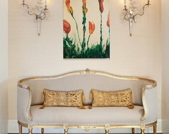 Acrylic painting tulips
