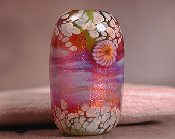 Lampwork Focal Bead, Artisan Glass Focal Bead, Lampwork Glass Beads, Lampwork Fire Opal Series, Divine Spark Designs, SRA