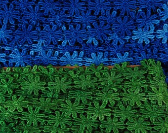 Daisy Rayon Lace, 1", Hand-dyed, Multiple Colors