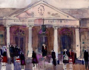 Original Print OR Original Watercolor - Kings and Queens Bath - Somewhere in England