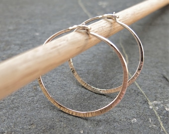 Hammered Silver Hoops, Silver Hoop Earrings, Silver Hoops, Large Hoops, Textured Hoops, Silver Dangle Earrings, Boho Earrings, 1", 1.5", 2"