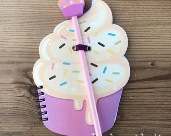 Cupcake Notebook and Pencil